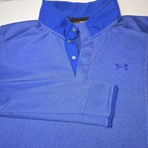 Under Armour ColdGear Golf Sweater Men's 1/4 Snap Fleece Pullover Blue L Outdoor